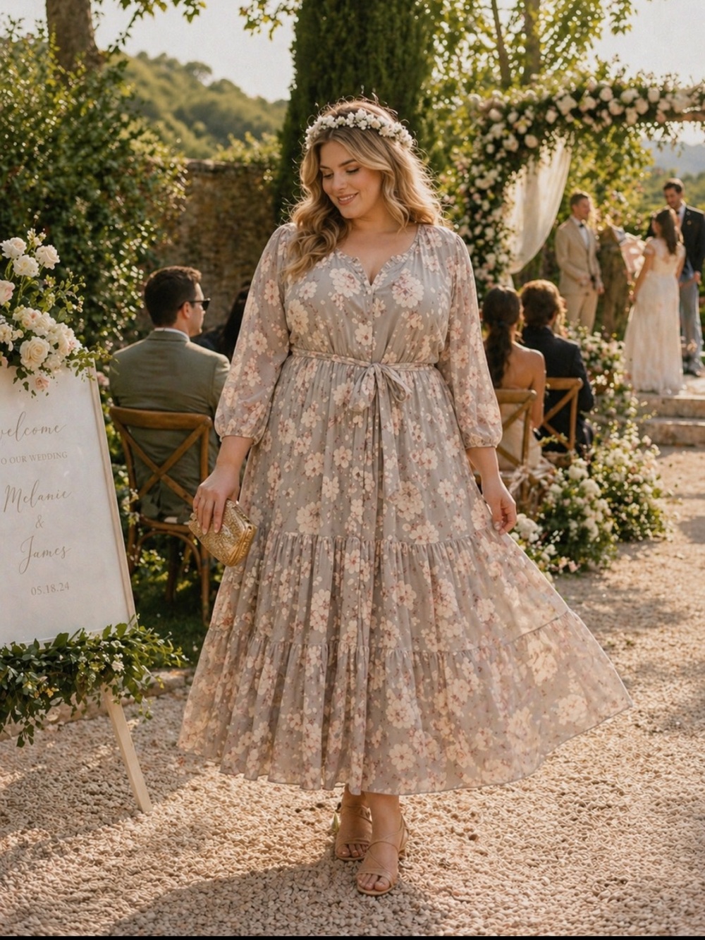 Torrid Maxi Chiffon button front tier dress